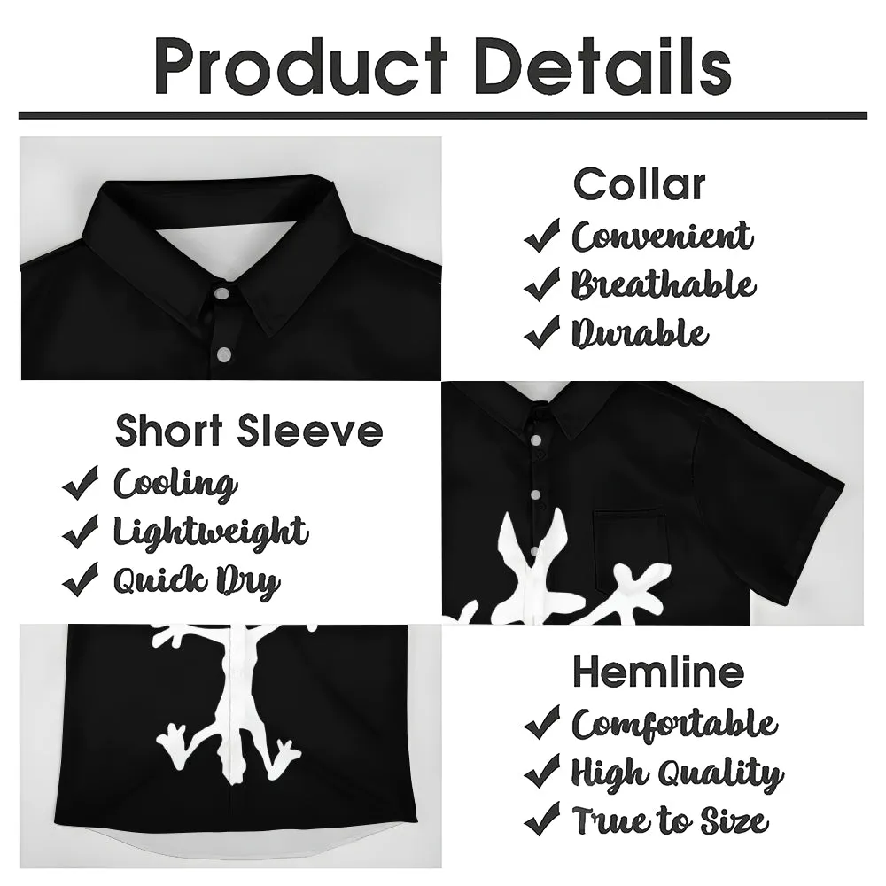 Coyote Splat Hitting Cartoon Print Casual Short Sleeve Shirt 2411012309