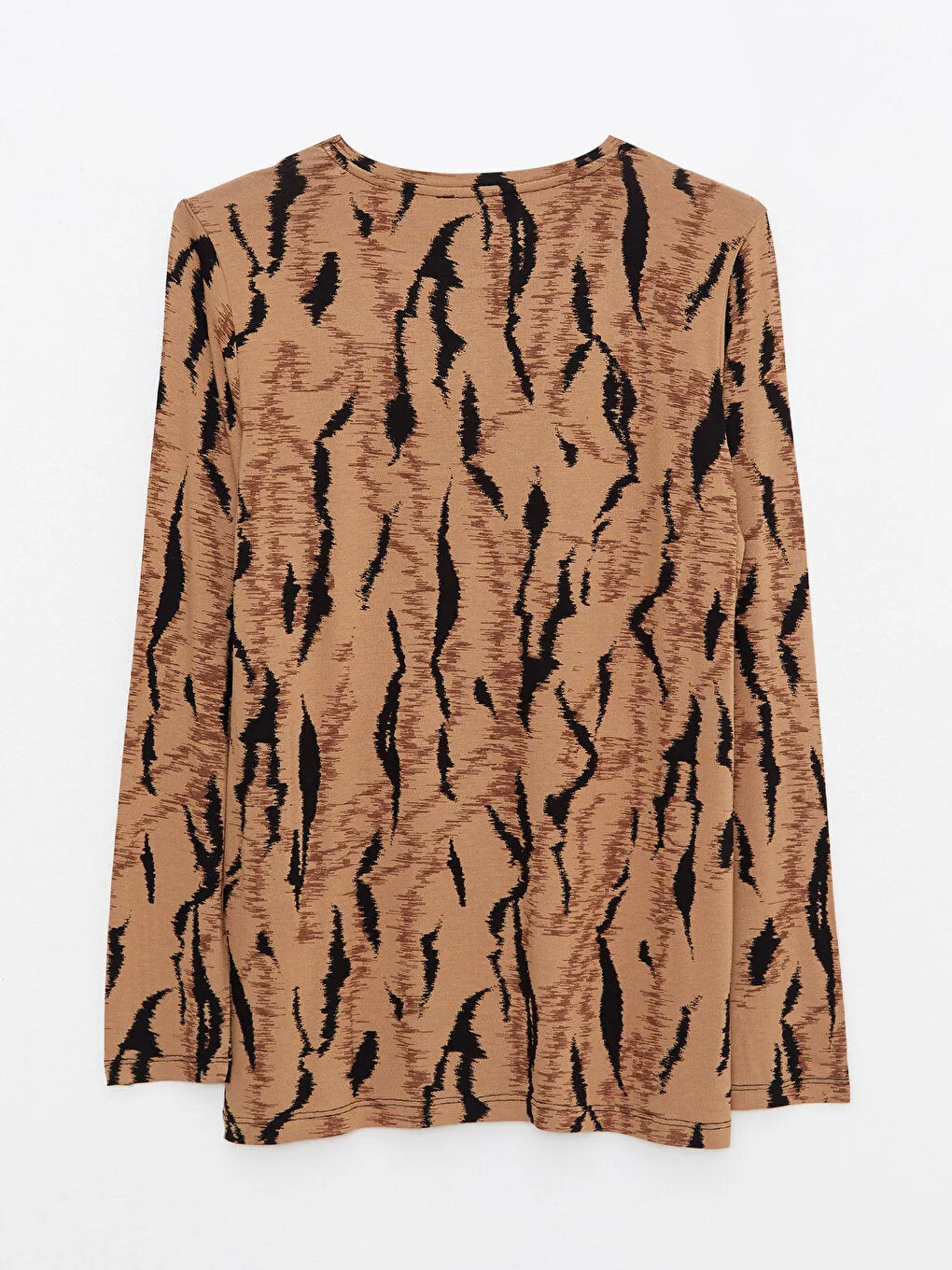Crew Neck Patterned Long Sleeve Women's T-Shirt