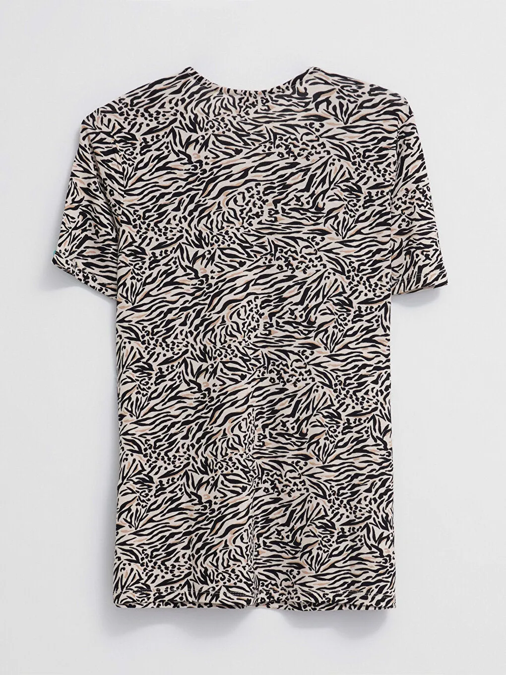 Crew Neck Patterned Short Sleeve Women's T-Shirt