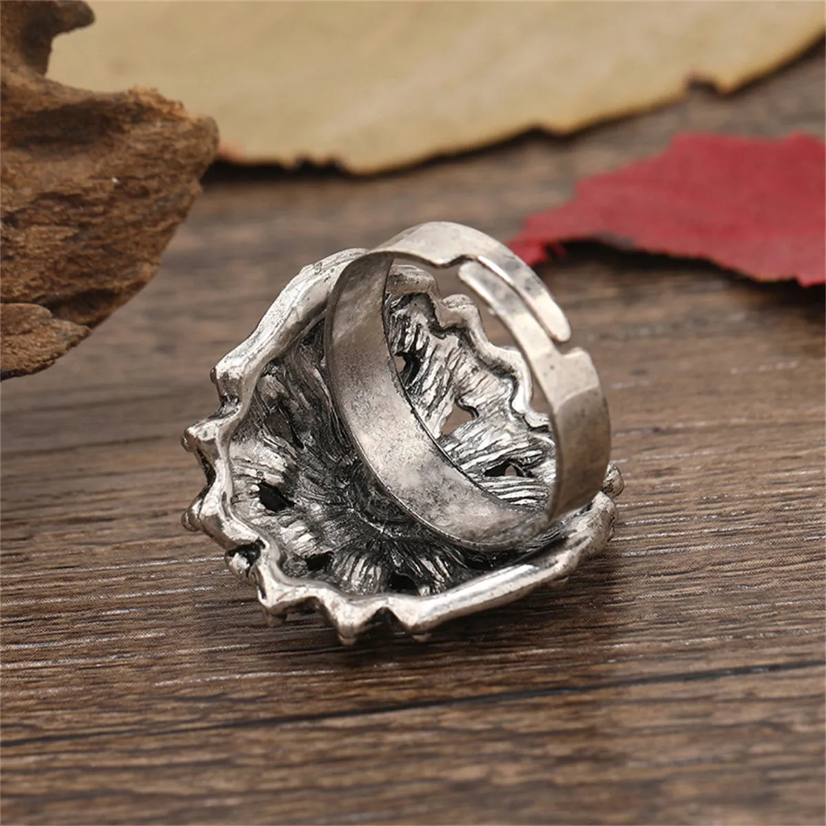 Crystal & Cubic Zirconia Flower Adjustable Ring