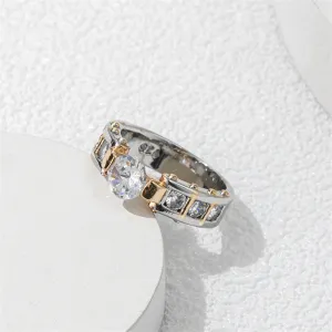 Crystal & Two Tone Cocktail Ring