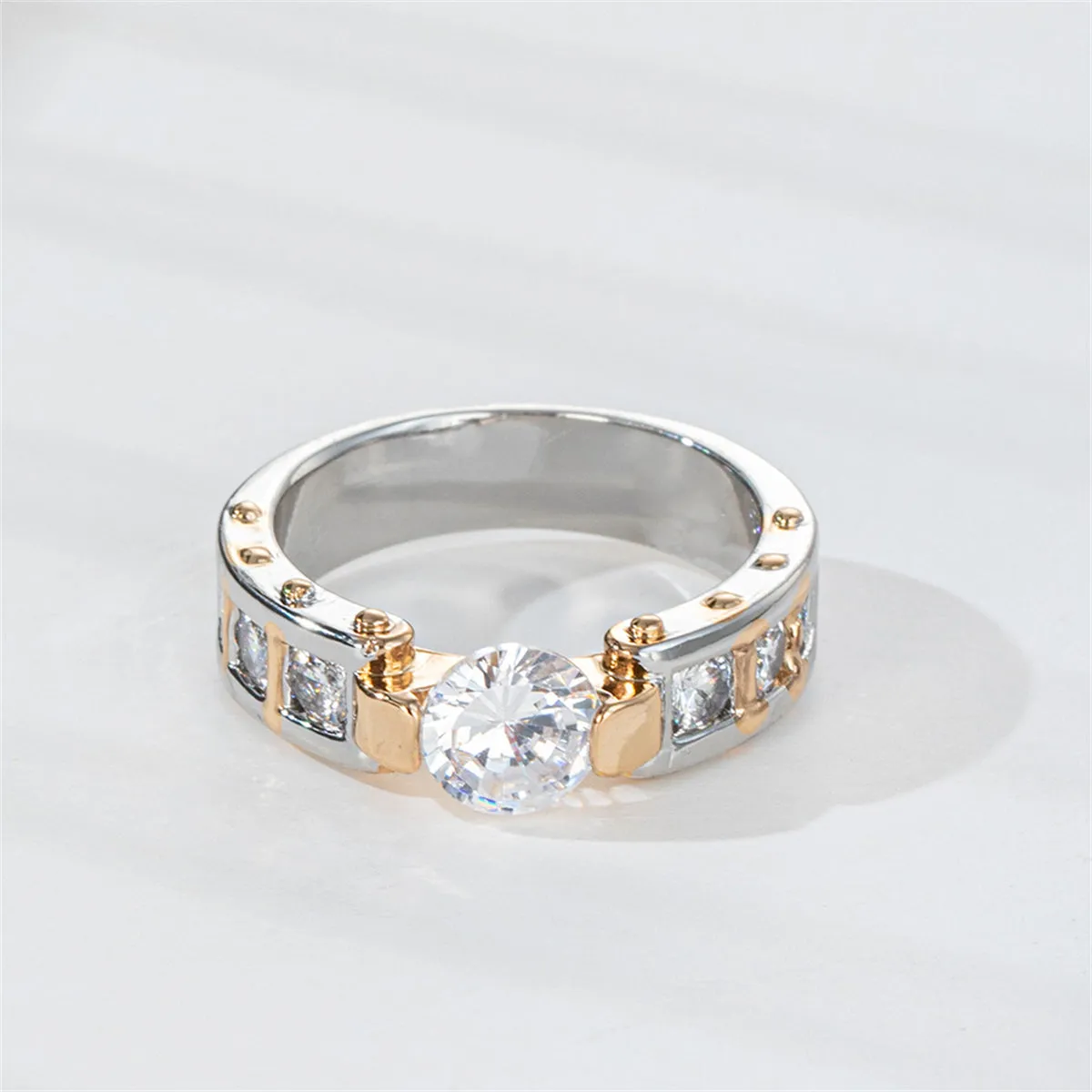 Crystal & Two Tone Cocktail Ring