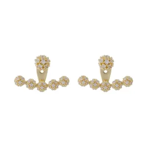 Cubic Zirconia & 18K Gold-Plated Anchor Ear Jackets