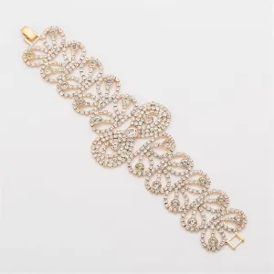 Cubic Zirconia & 18K Gold-Plated Pavé Bow Bracelet