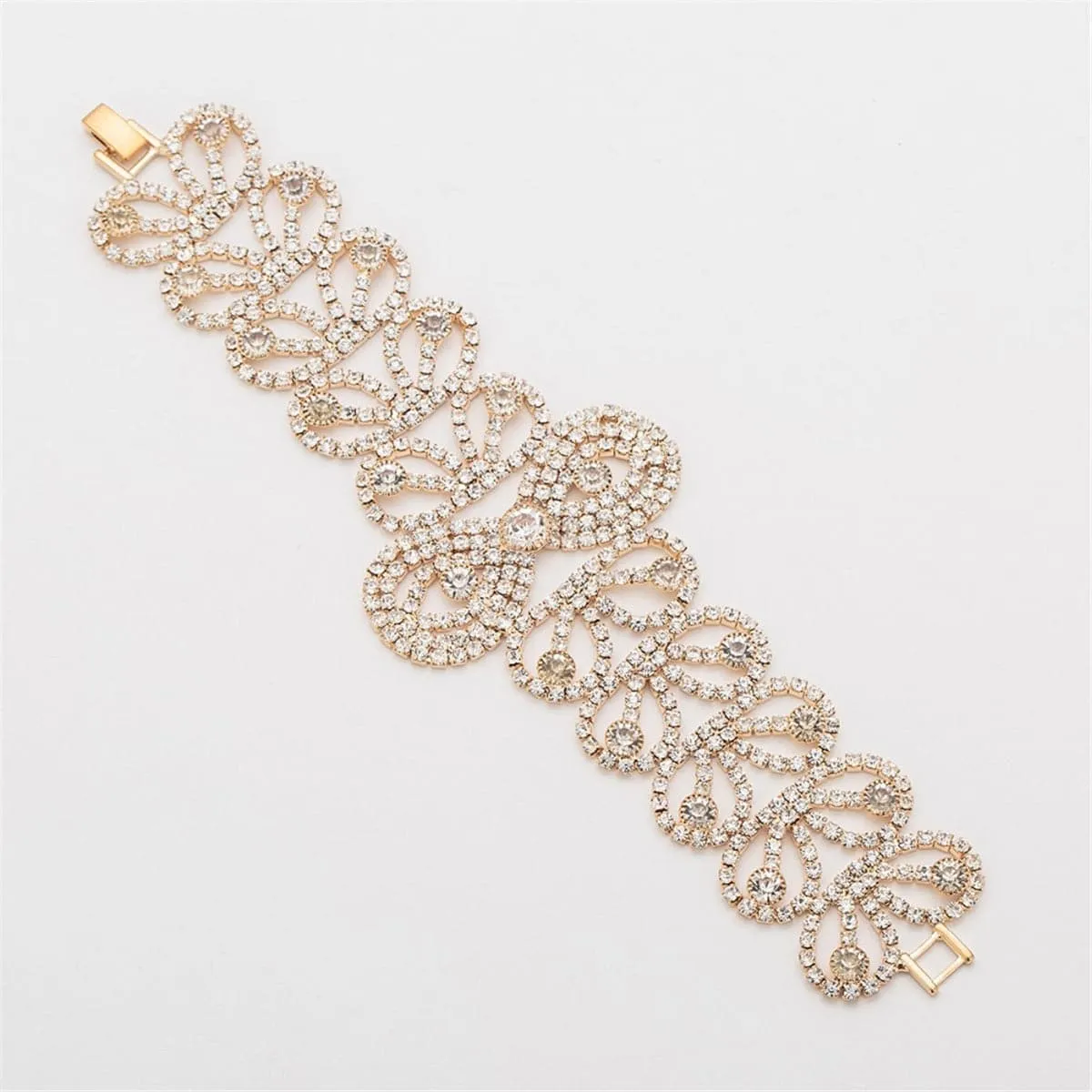 Cubic Zirconia & 18K Gold-Plated Pavé Bow Bracelet