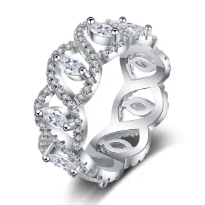 Cubic Zirconia & Crystal Marquise-Cut Leaves Band Ring