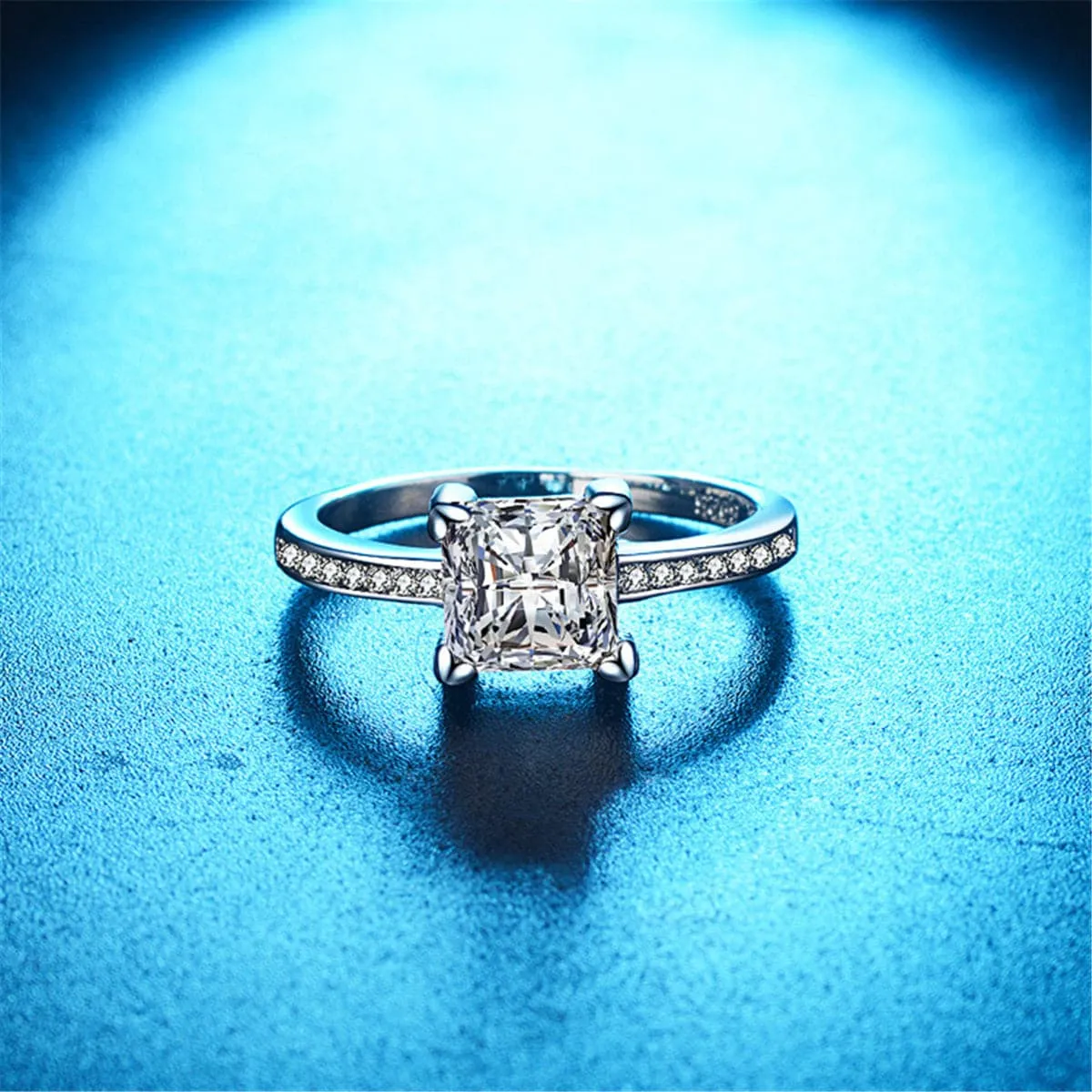 Cubic Zirconia & Crystal Princess-Cut Ring