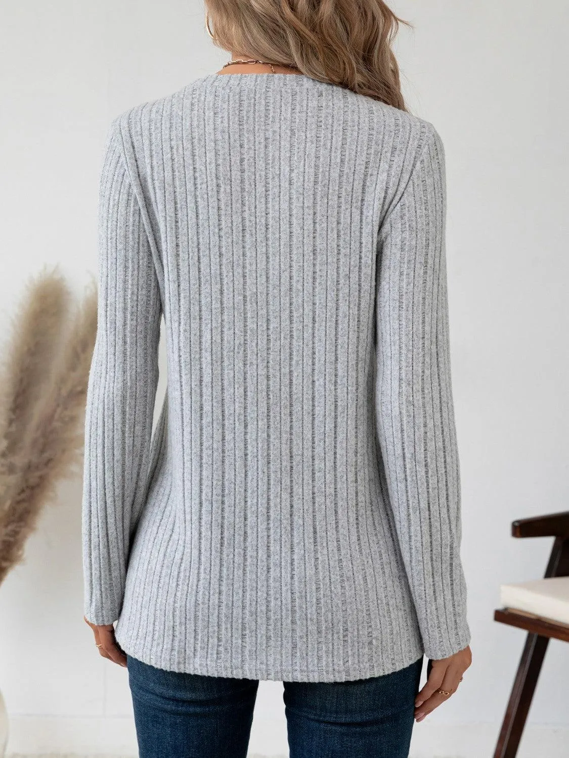 Decorative Button Long Sleeve Shirt