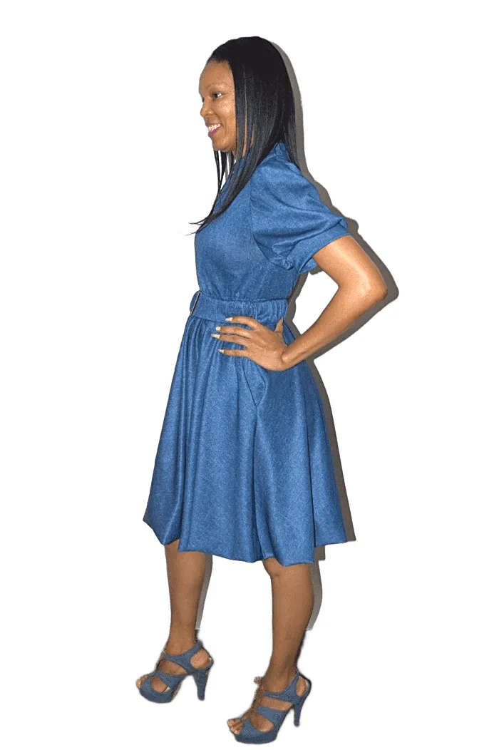 Denim Belted Dress