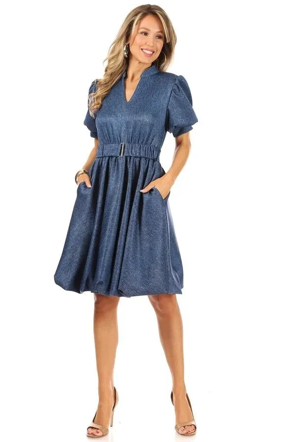 Denim Belted Dress