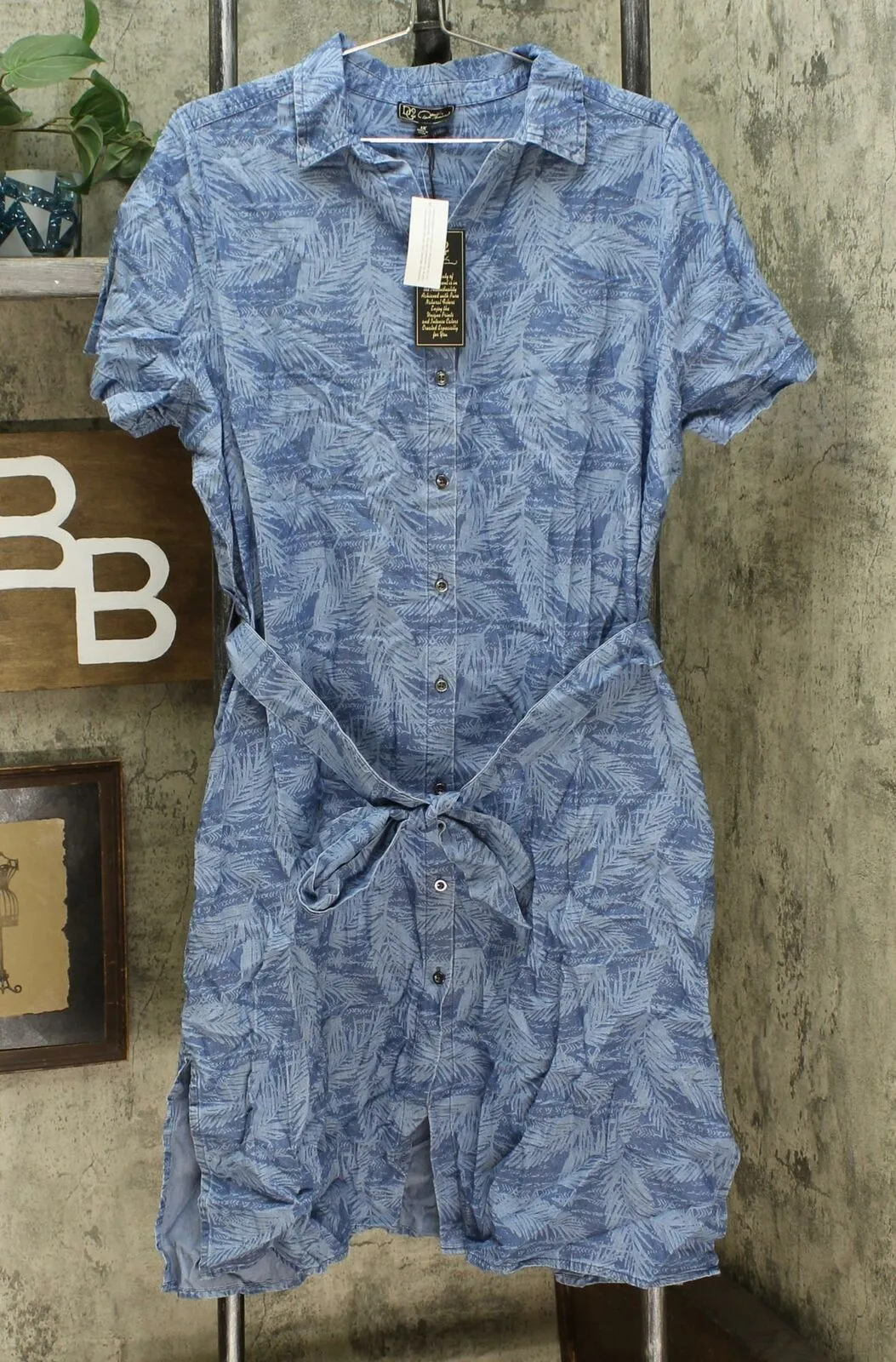 DG2 by Diane Gilman Women's Plus Size SoftCell Printed Duster Shirtdress