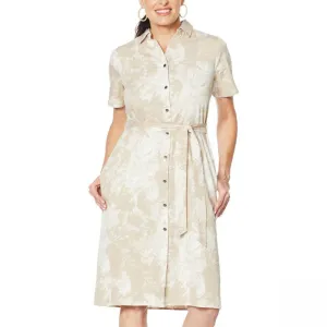 DG2 by Diane Gilman Women's Printed SoftCell Chambray Duster Dress