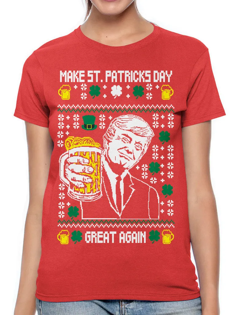 Digital Trump Make St Patricks Day Great Again Women's T-shirt