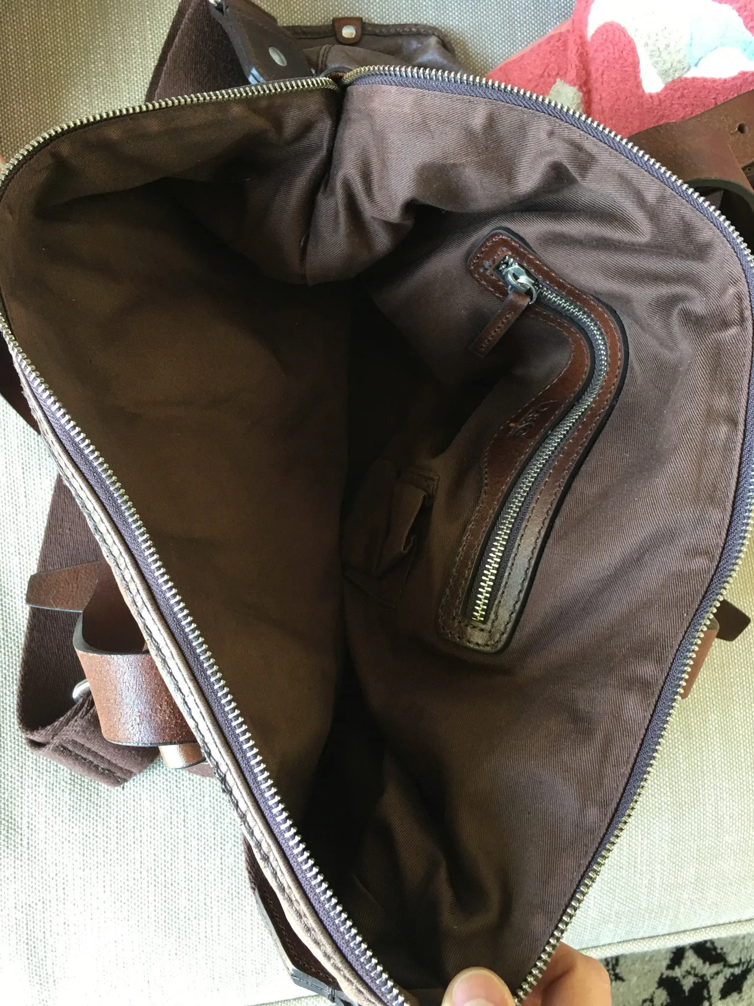 Dolce & Gabbana Brown Leather Travel Overnight Shoulder Bag