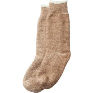Double Face Crew Socks, Brown