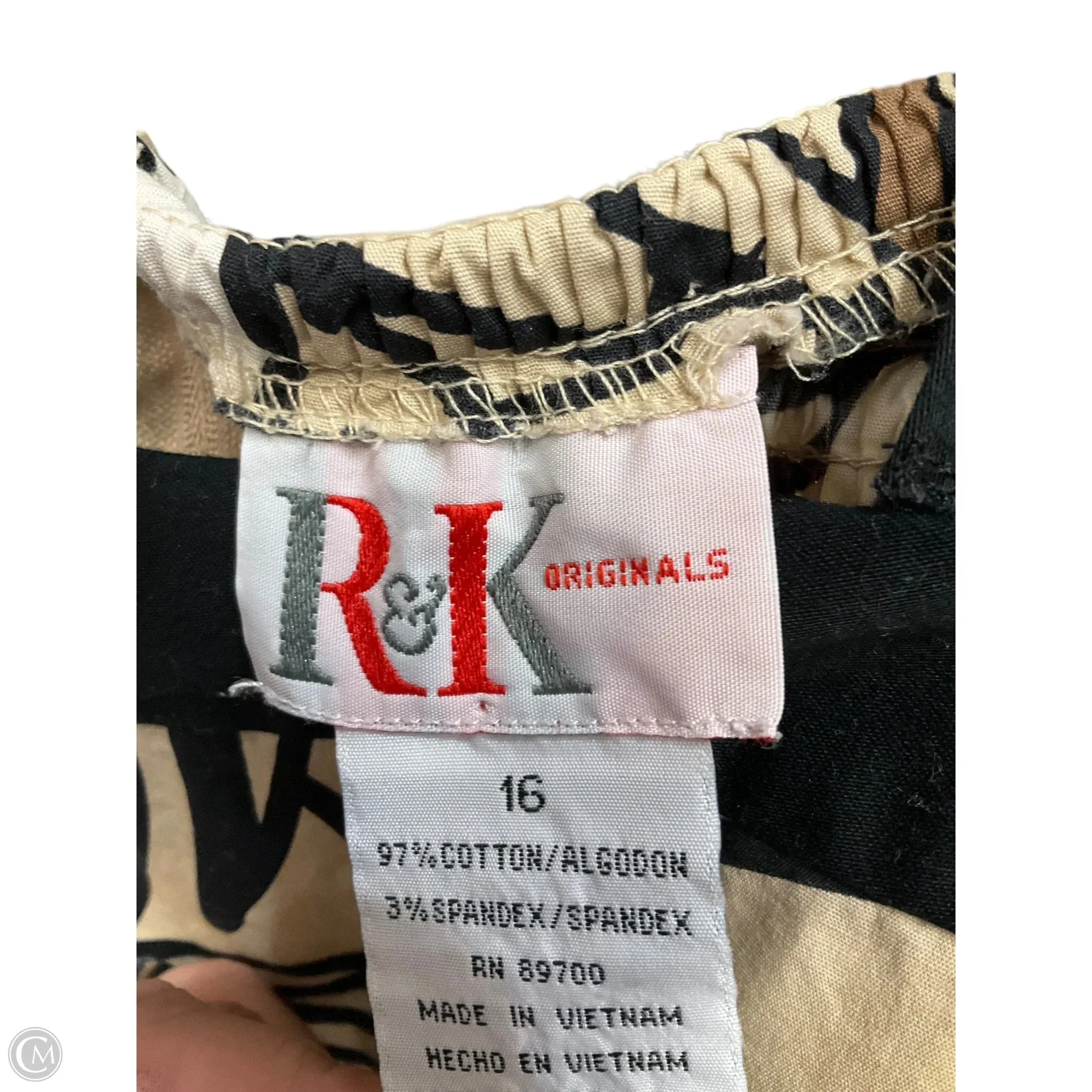 Dress Casual Short By R And K Originals In Brown & Cream, Size: Xl