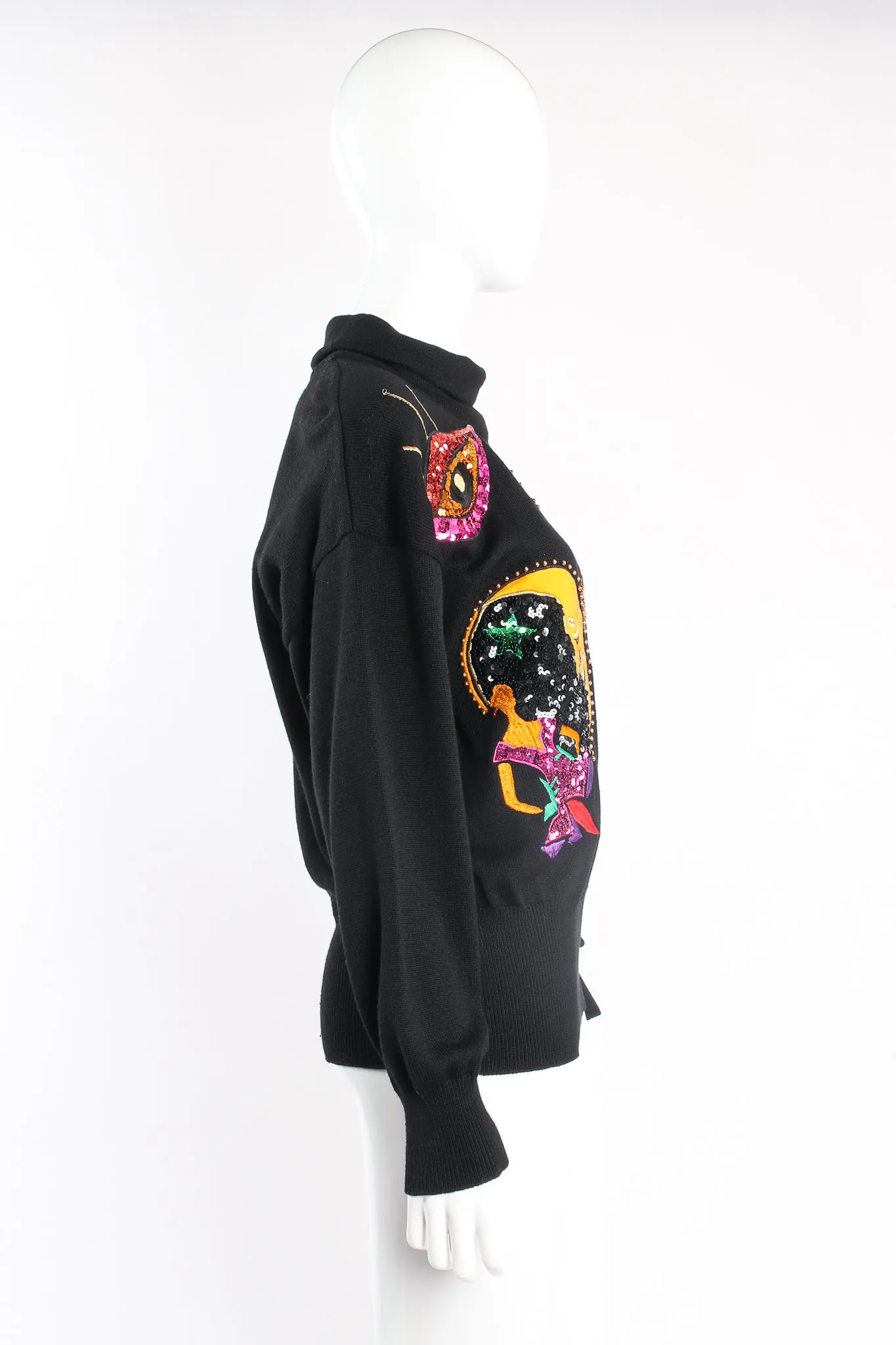 Embellished Moon Appliqué Sweater