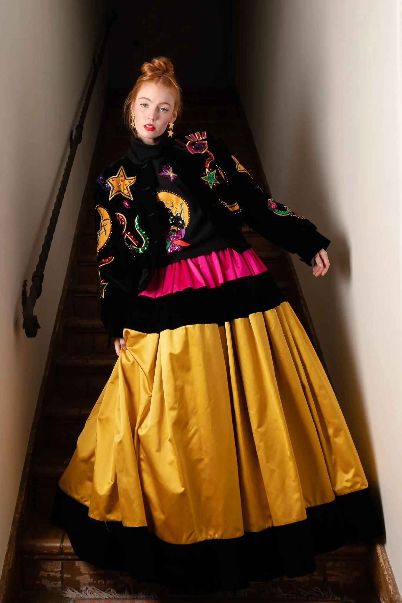 Embellished Moon Appliqué Sweater