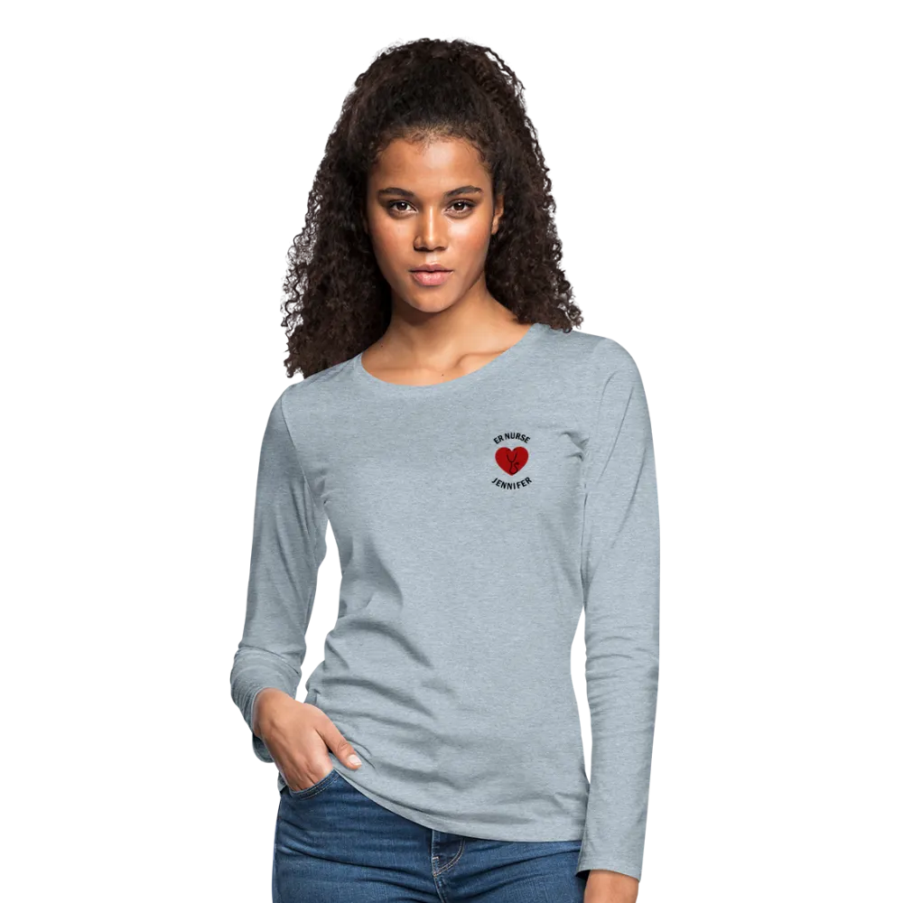 ER Nurse Flag Women's Premium Long Sleeve T-Shirt (CK6101)