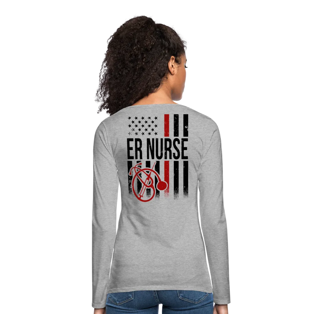 ER Nurse Flag Women's Premium Long Sleeve T-Shirt (CK6101)
