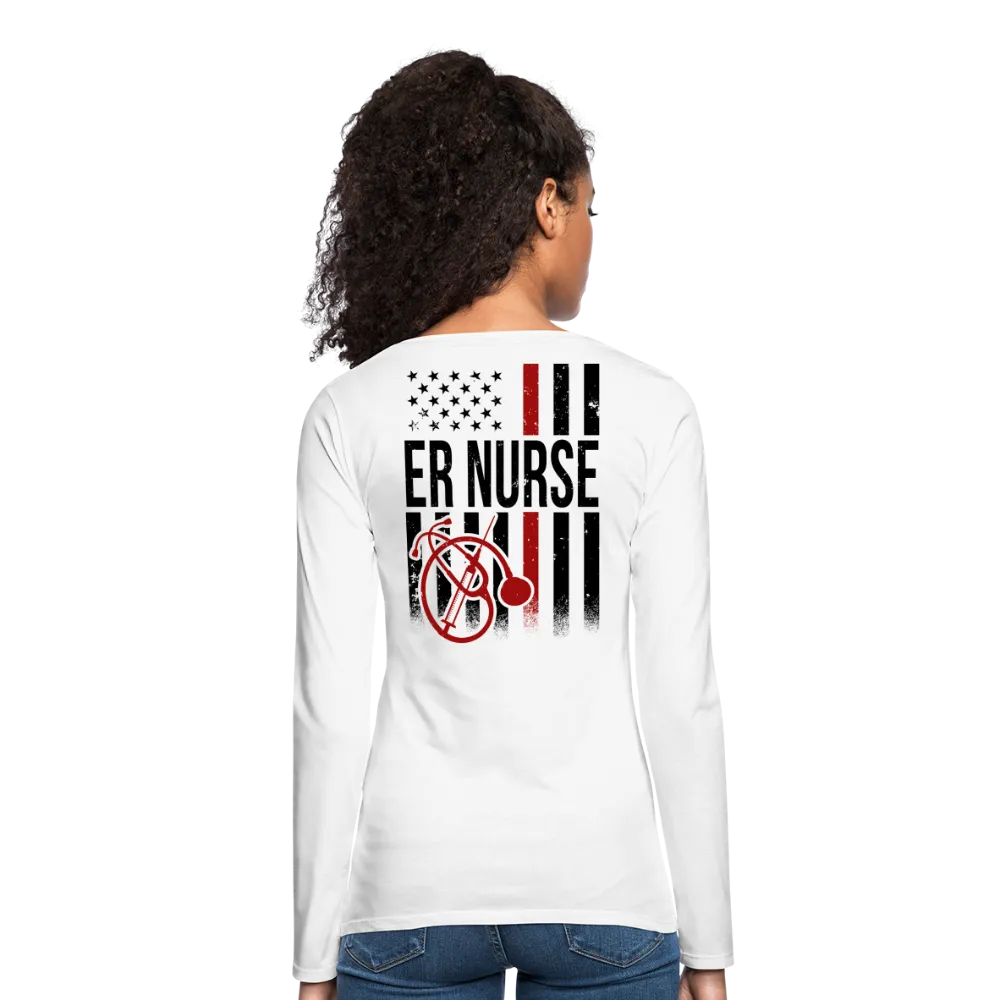 ER Nurse Flag Women's Premium Long Sleeve T-Shirt (CK6101)