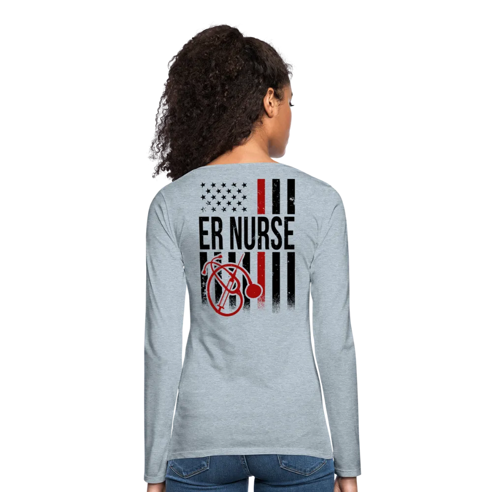 ER Nurse Flag Women's Premium Long Sleeve T-Shirt (CK6101)