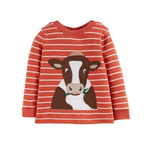 Frugi Easy On Infant T-Shirt Breton Cow