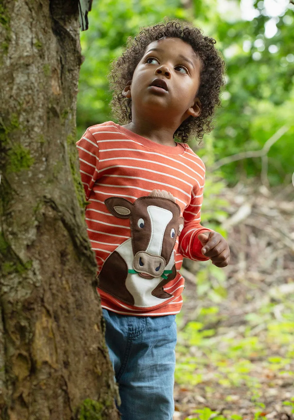 Frugi Easy On Infant T-Shirt Breton Cow