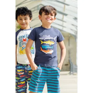 Frugi Ellis Shorts Kq3bk Tropical Blue Stripe