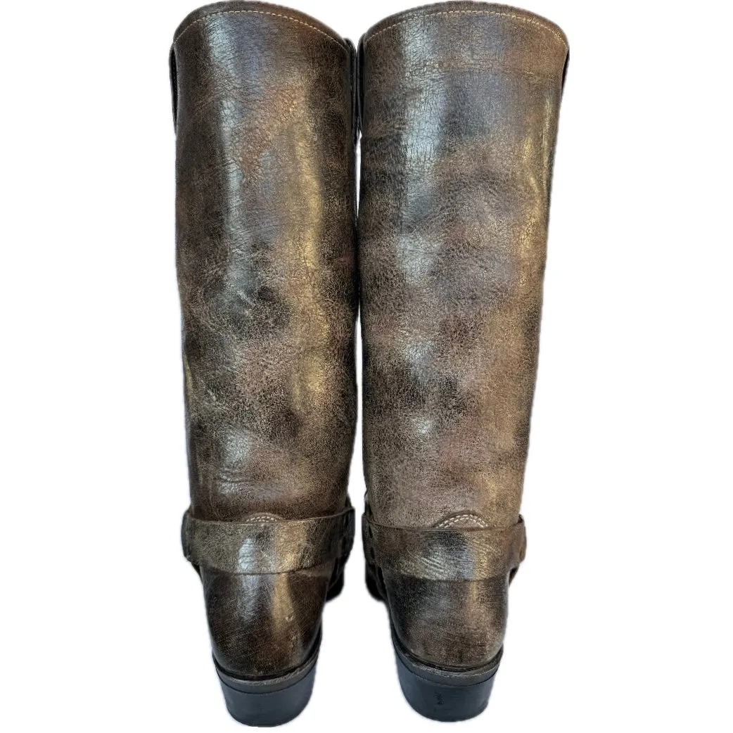 FRYE Harness 15R Brown Tall Knee High Biker Moto Motorcycle Boots