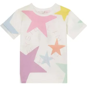 Girls Ivory Organic Cotton Star Print T-Shirt