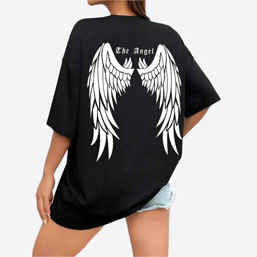 Graphic Angel Wings Oversized T-Shirts