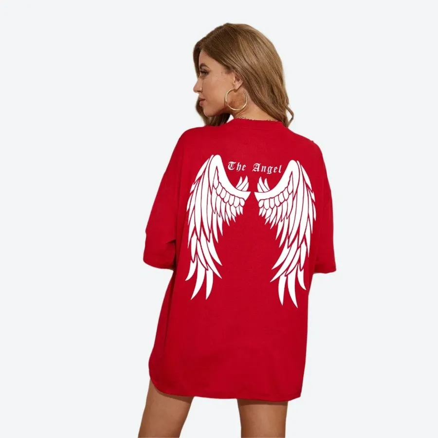 Graphic Angel Wings Oversized T-Shirts