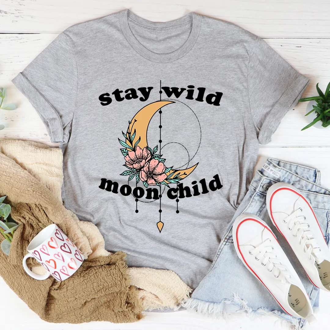 Graphic T-Shirts Stay Wild Moon Child Boho Tee