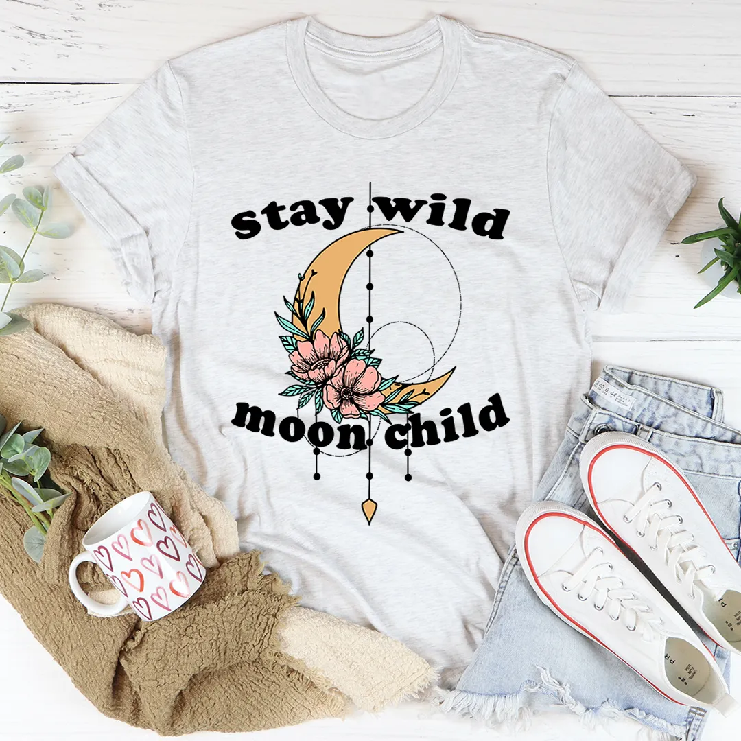 Graphic T-Shirts Stay Wild Moon Child Boho Tee