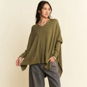 High-Low Side Slit Batwing Sleeve Top
