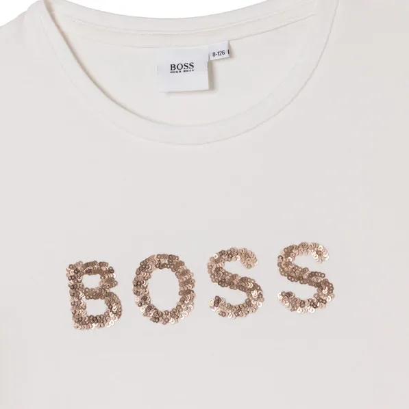 Hugo Boss Kids Girl's Sequin Logo T-Shirt