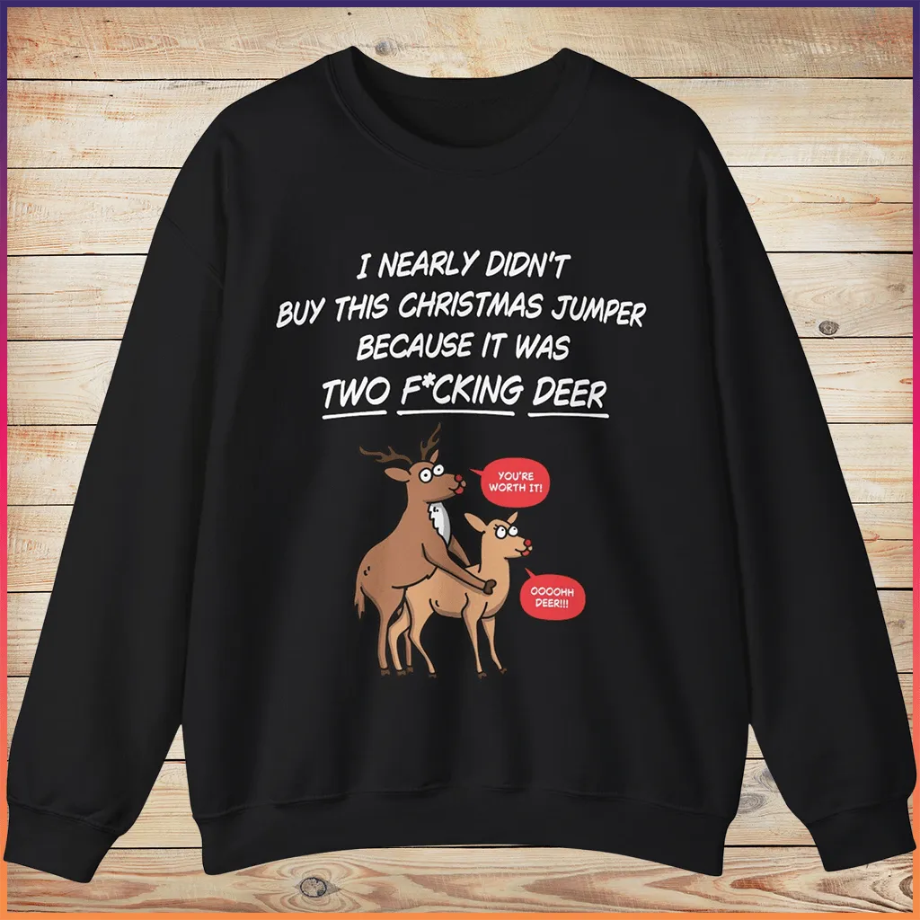 Humorous Holiday Deer Jumper