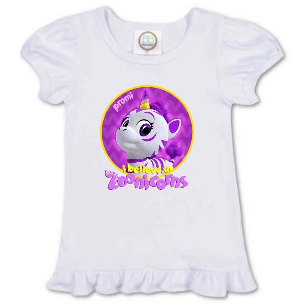 I Believe In Zoonicorns, Promi, Ruffle Girl's Tee