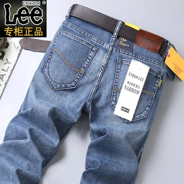 INSTOCK- new men's elastic straight loose jeans