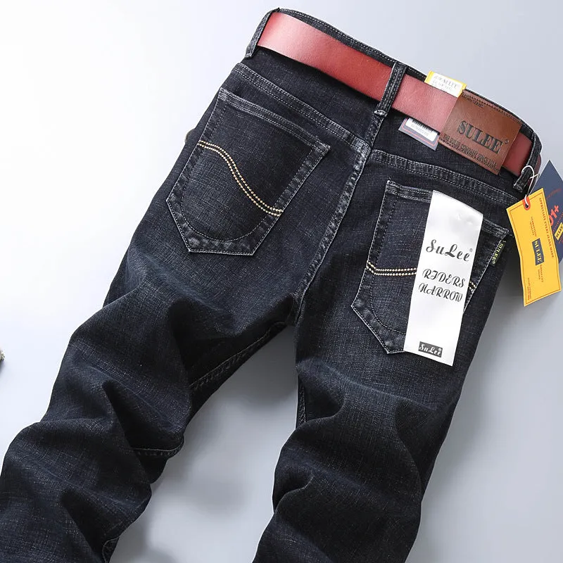 INSTOCK- new men's elastic straight loose jeans