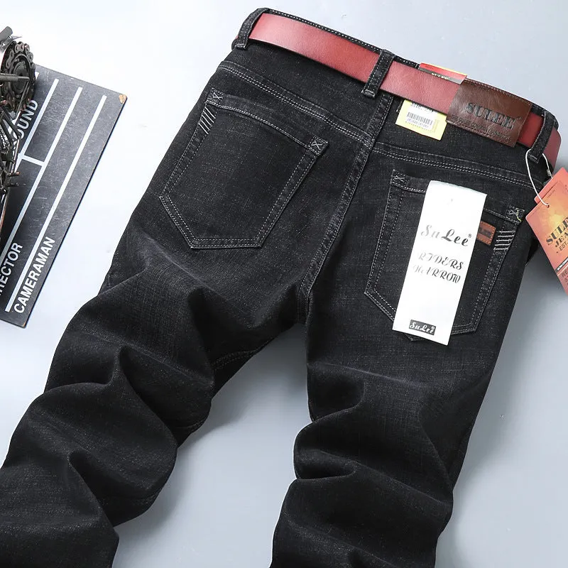 INSTOCK- new men's elastic straight loose jeans