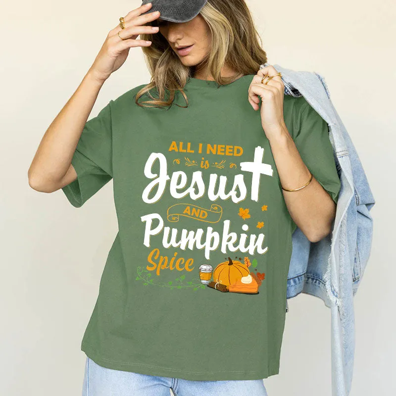 Jesus And Pumpkin Spice Cotton Tee