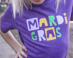 Kids' Mardi Gras T-shirt: Purple