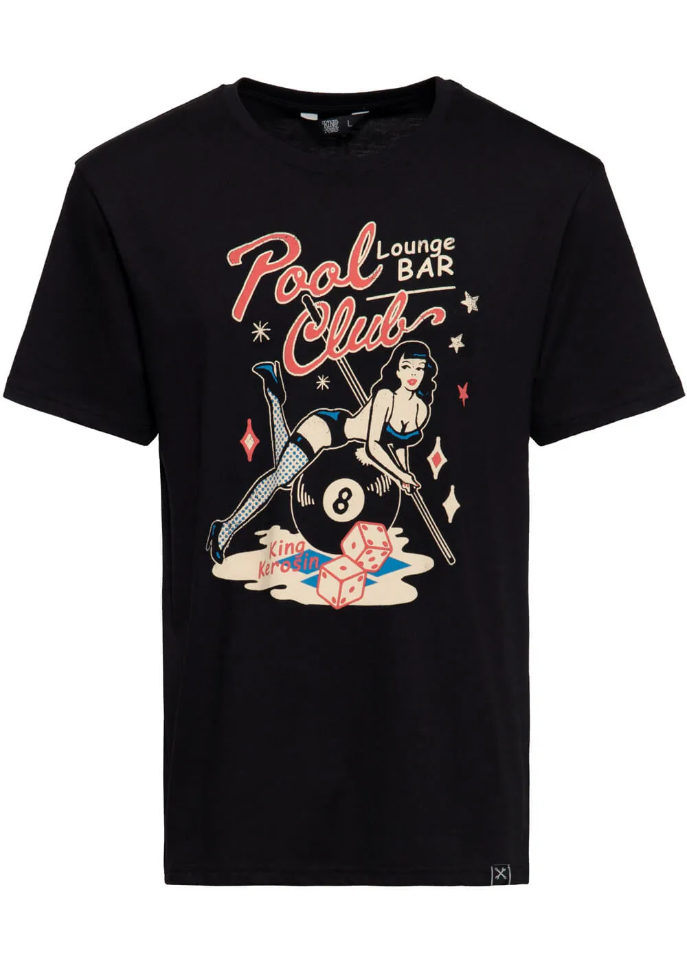 King Kerosin Mens Poolclub T-Shirt Black