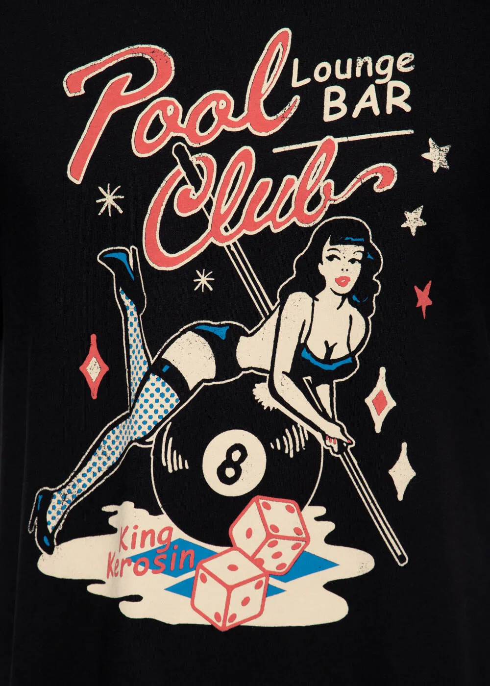 King Kerosin Mens Poolclub T-Shirt Black