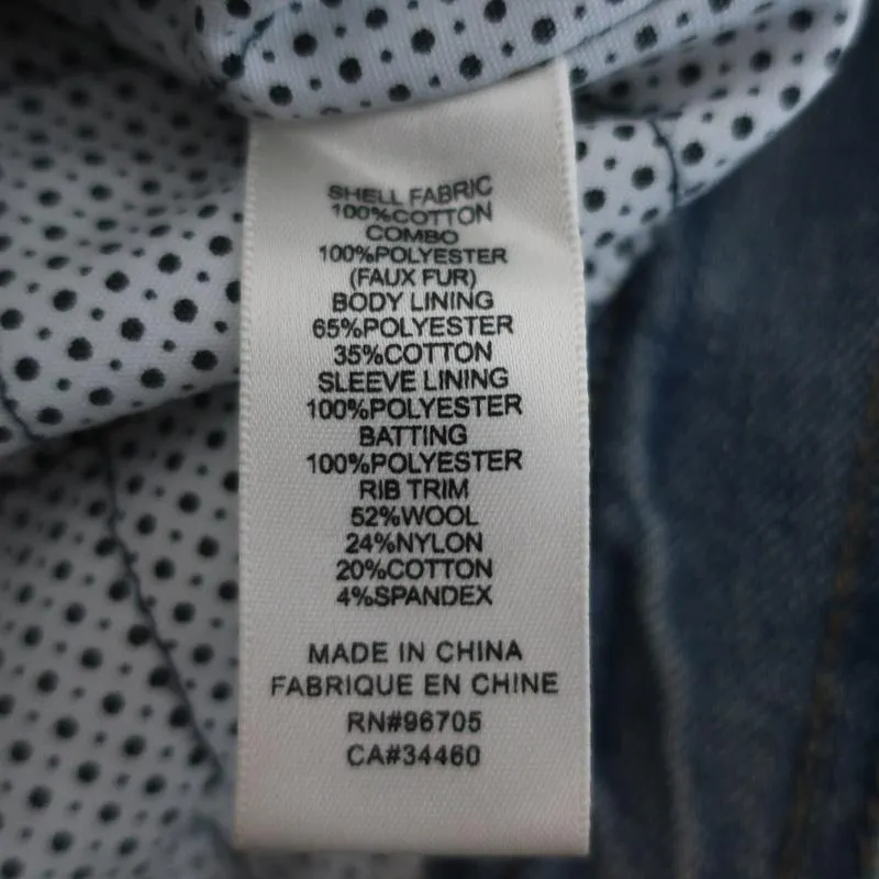 La Vie Rebecca Taylor Denim & Faux Fur Jacket Size Small