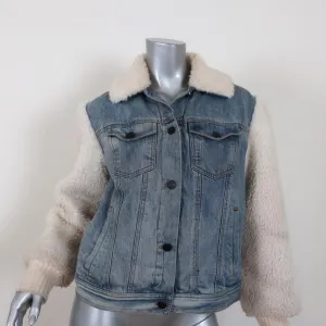 La Vie Rebecca Taylor Denim & Faux Fur Jacket Size Small