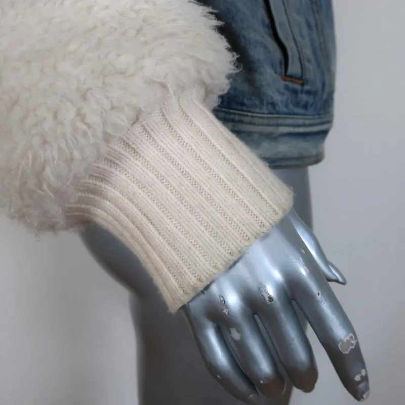 La Vie Rebecca Taylor Denim & Faux Fur Jacket Size Small