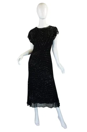 Late 1970s Backless Cassini Silk Dress